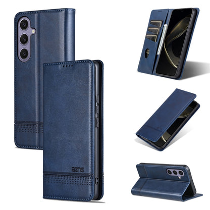 For Samsung Galaxy S25+ 5G AZNS Magnetic Calf Texture Flip Leather Phone Case(Dark Blue) - Galaxy S25+ 5G Cases by AZNS | Online Shopping UK | buy2fix