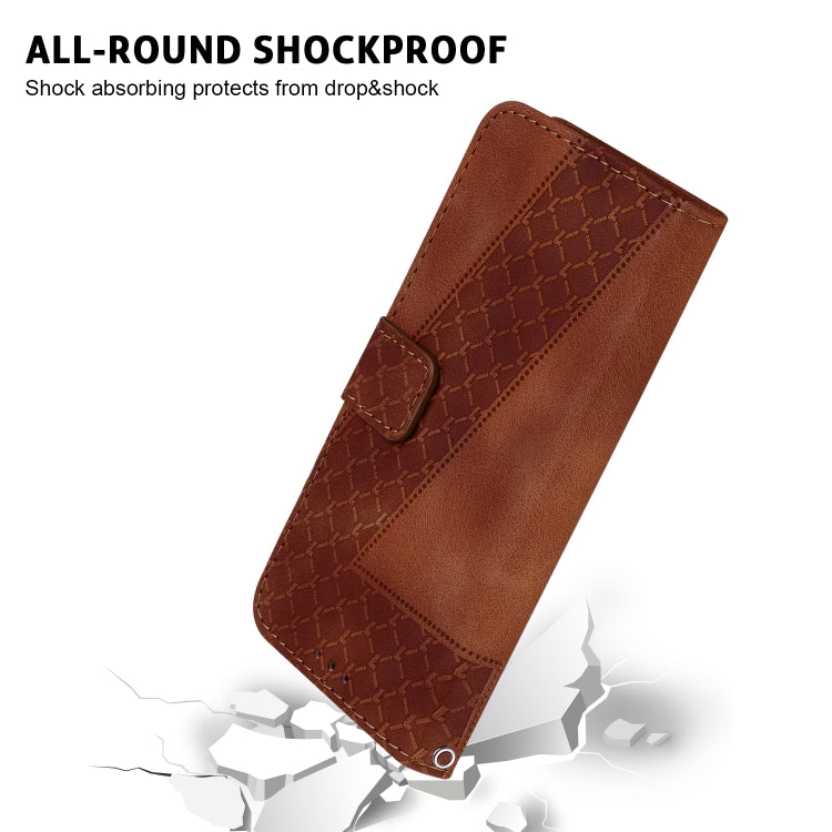 For Xiaomi Redmi K70 / K70 Pro Seven-shaped Embossed Leather Phone Case(Brown) - K70 Cases by buy2fix | Online Shopping UK | buy2fix