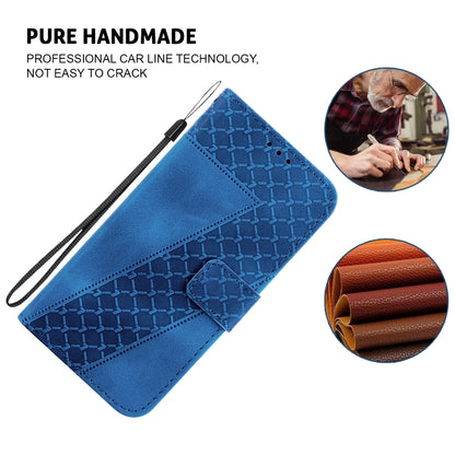 For Xiaomi Redmi K70 / K70 Pro Seven-shaped Embossed Leather Phone Case(Blue) - K70 Cases by buy2fix | Online Shopping UK | buy2fix