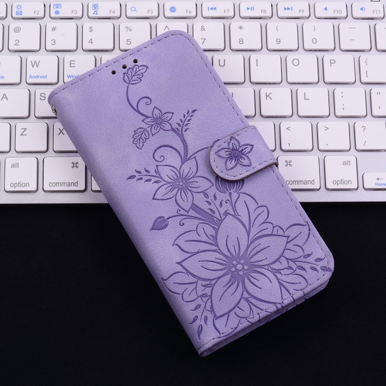 For Xiaomi Redmi K70 / K70 Pro Lily Embossed Leather Phone Case(Purple) - K70 Cases by buy2fix | Online Shopping UK | buy2fix