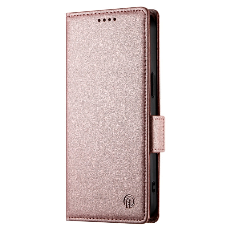 For iPhone SE 2024 Side Buckle Magnetic Frosted Leather Phone Case(Rose Gold) - More iPhone Cases by buy2fix | Online Shopping UK | buy2fix