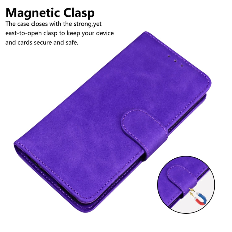 For Xiaomi Redmi K70 / K70 Pro Skin Feel Pure Color Flip Leather Phone Case(Purple) - K70 Cases by buy2fix | Online Shopping UK | buy2fix