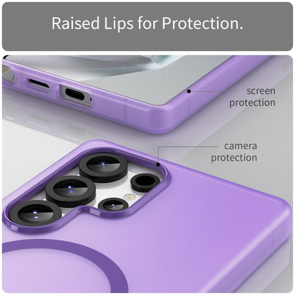 For Samsung Galaxy S25 Ultra MagSafe Frosted Translucent TPU + PC Full Coverage Phone Case(Dark Purple) - Galaxy S25 Ultra 5G Cases by buy2fix | Online Shopping UK | buy2fix