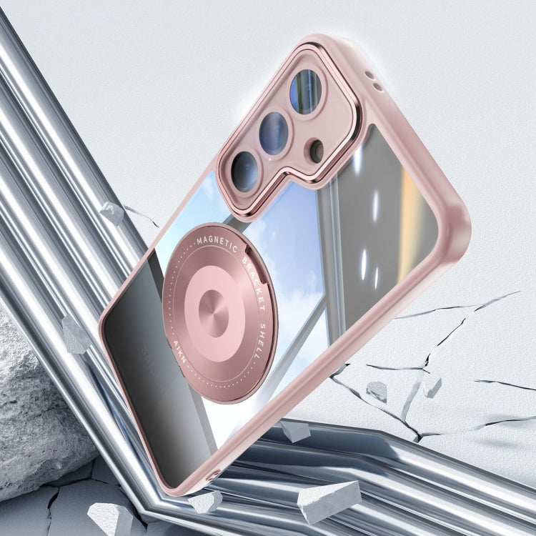 For Samsung Galaxy S24+ 5G 360 Holder Magsafe Acrylic Hybrid TPU Phone Case(Pink) - Galaxy S24+ 5G Cases by buy2fix | Online Shopping UK | buy2fix