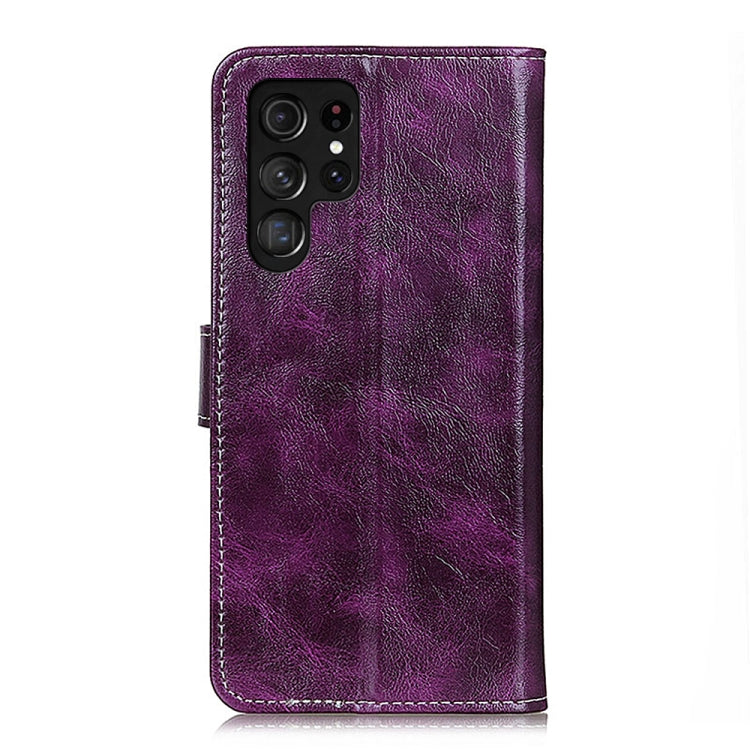 For Samsung Galaxy S25 Ultra 5G Retro Crazy Horse Texture Leather Phone Case(Purple) - Galaxy S25 Ultra 5G Cases by buy2fix | Online Shopping UK | buy2fix