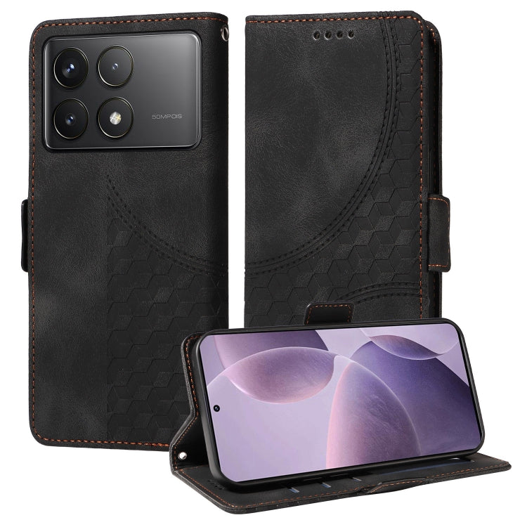 For Redmi K70 / K70 Pro Embossed Rhombus Starry Leather Phone Case(Black) - K70 Pro Cases by buy2fix | Online Shopping UK | buy2fix