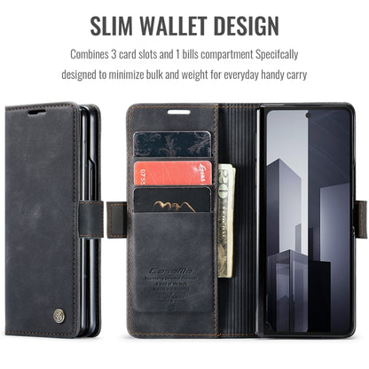 For Samsung Galaxy Z Fold6 5G CaseMe 013 Multifunctional Horizontal Flip Leather Phone Case(Black) - Galaxy Z Fold6 5G Cases by CaseMe | Online Shopping UK | buy2fix