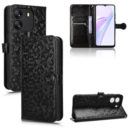 For Blackview Wave 6C Honeycomb Dot Texture Leather Phone Case(Black) - More Brand by buy2fix | Online Shopping UK | buy2fix