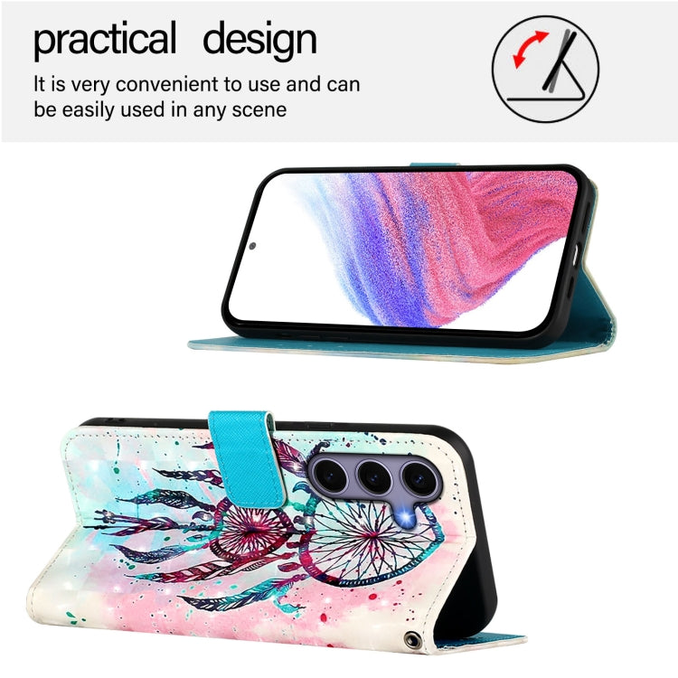 For Samsung Galaxy S25 5G 3D Painting Horizontal Flip Leather Phone Case(Color Drop Wind Chimes) - Galaxy S25 5G Cases by buy2fix | Online Shopping UK | buy2fix