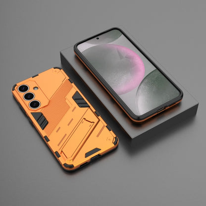 For Samsung Galaxy S25+ 5G Punk Armor 2 in 1 PC + TPU Shockproof Phone Case with Invisible Holder(Orange) - Galaxy S25+ 5G Cases by buy2fix | Online Shopping UK | buy2fix