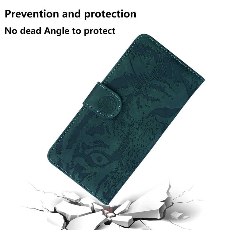 For Redmi K70 / K70 Pro Tiger Embossing Pattern Flip Leather Phone Case(Green) - K70 Cases by buy2fix | Online Shopping UK | buy2fix