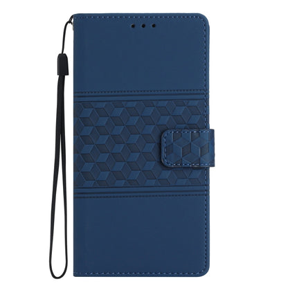 For Samsung Galaxy S25 5G Diamond Embossed Skin Feel Leather Phone Case(Dark Blue) - Galaxy S25 5G Cases by buy2fix | Online Shopping UK | buy2fix