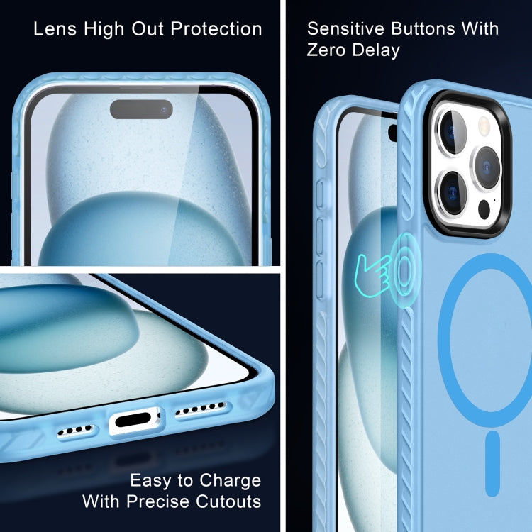 For iPhone 14 Pro Skin Feel Airbag Shockproof MagSafe Phone Case(Blue) - iPhone 14 Pro Cases by buy2fix | Online Shopping UK | buy2fix