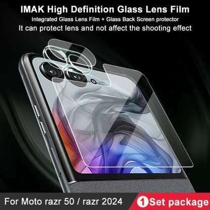 For Motorola Razr 50 1 Sets imak Integrated Lens Film + Glass Rear Screen Sticker - Motorola Tempered Glass by imak | Online Shopping UK | buy2fix
