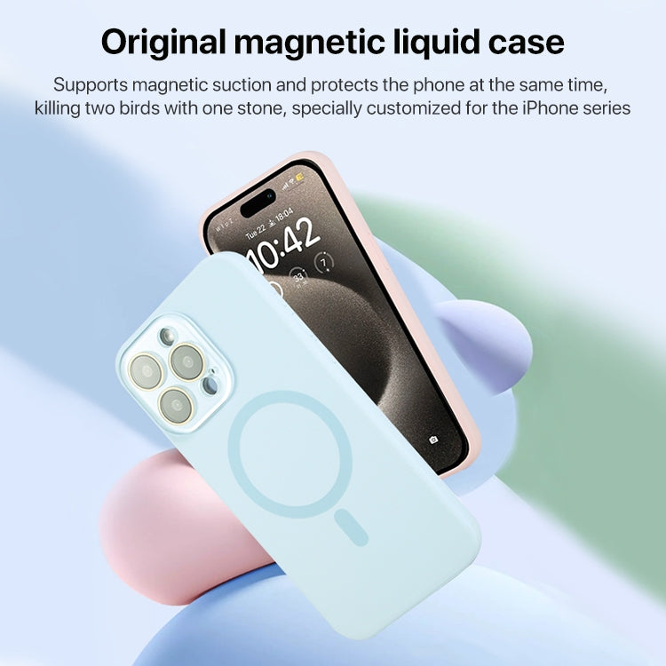 For iPhone 14 Pro MagSafe Liquid Silicone Full Coverage Phone Case with Lens Film(Green) - iPhone 14 Pro Cases by buy2fix | Online Shopping UK | buy2fix