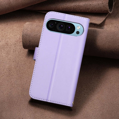 For Google Pixel 9 Pro Square Texture Leather Phone Case(Purple) - Google Cases by buy2fix | Online Shopping UK | buy2fix