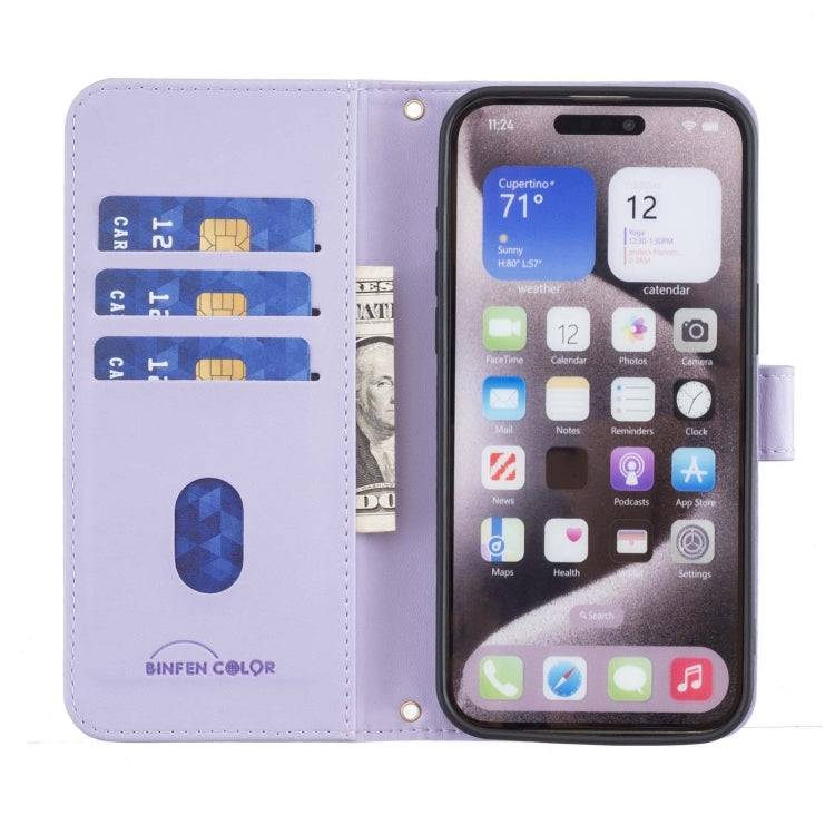 For Google Pixel 9 Pro Square Texture Leather Phone Case(Purple) - Google Cases by buy2fix | Online Shopping UK | buy2fix