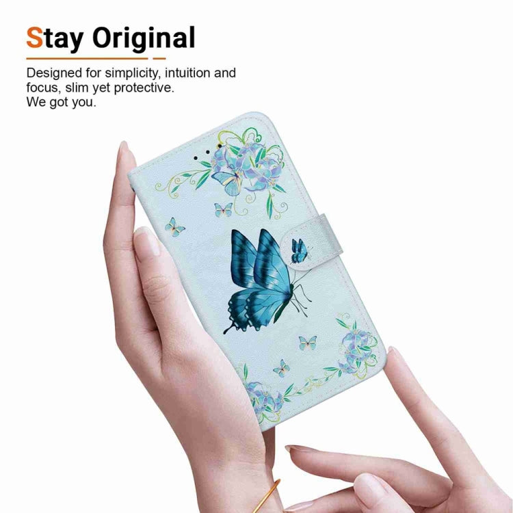 For Samsung Galaxy S25+ 5G Crystal Texture Colored Drawing Leather Phone Case(Blue Pansies) - Galaxy S25+ 5G Cases by buy2fix | Online Shopping UK | buy2fix