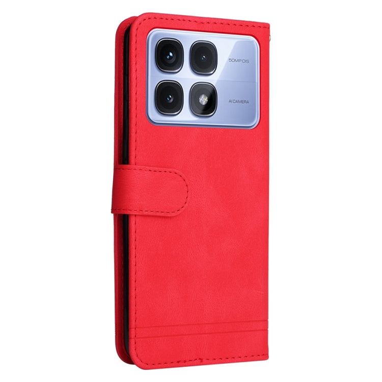 For Redmi K70 Ultra Skin Feel Life Tree Metal Button Leather Phone Case(Red) - Xiaomi Cases by buy2fix | Online Shopping UK | buy2fix