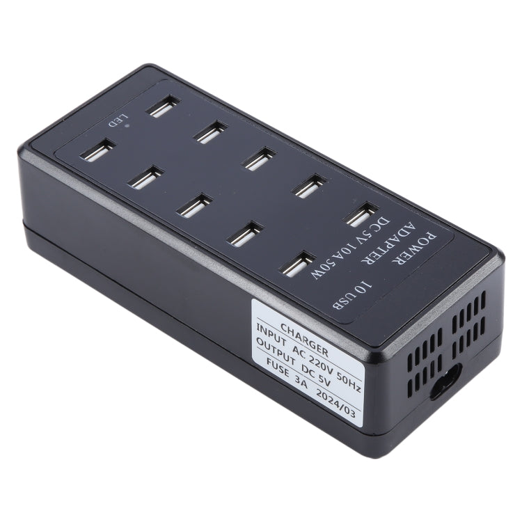 DC 5V 10A 50W 10 USB Multi Port Charger Adapter, Plug:US Plug - Multifunction Charger by buy2fix | Online Shopping UK | buy2fix