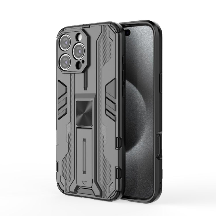 For iPhone 16 Pro Max Supersonic PC + TPU Holder Phone Case(Black) - iPhone 16 Pro Max Cases by buy2fix | Online Shopping UK | buy2fix