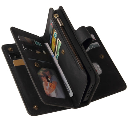 For Samsung Galaxy S25 / S24 5G Skin Feel Multi Card Slots Zipper Wallet Leather Phone Case(Black) - Galaxy S25 5G Cases by buy2fix | Online Shopping UK | buy2fix