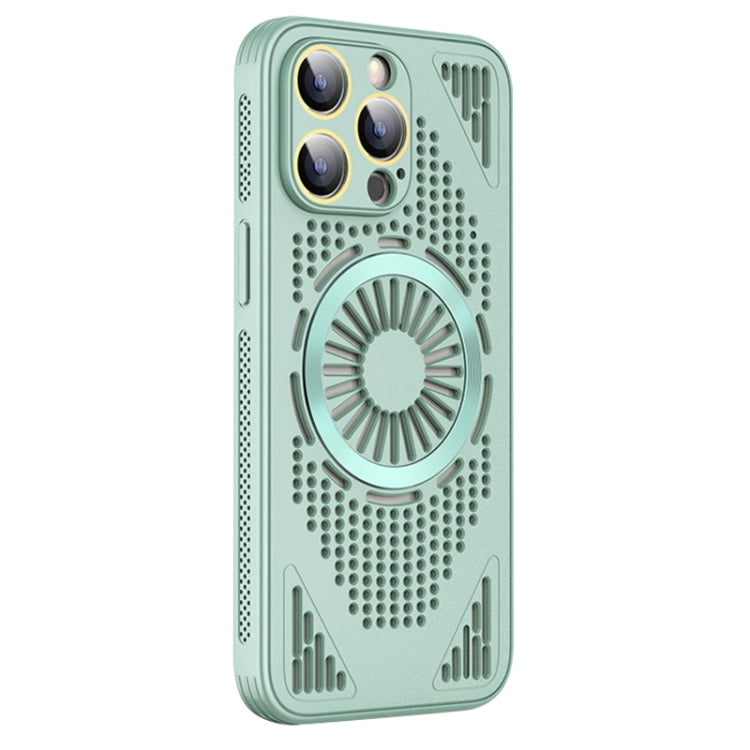 For iPhone 13 Pro Hollow Cooling MagSafe Shockproof Phone Case(Cyan) - iPhone 13 Pro Cases by buy2fix | Online Shopping UK | buy2fix