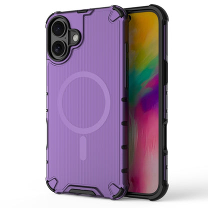 For iPhone 16 Plus Grating Airbag Shockproof MagSafe Frosted Phone Case(Purple) - iPhone 16 Plus Cases by buy2fix | Online Shopping UK | buy2fix