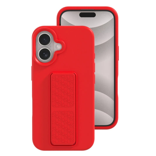 For iPhone 16 Plus Liquid Silicone Holder Phone Case(Red) - iPhone 16 Plus Cases by buy2fix | Online Shopping UK | buy2fix