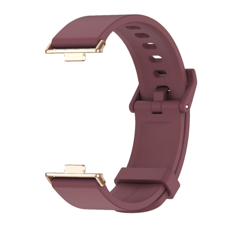 For Huawei Watch Fit3 MIJOBS Solid Color Silicone Watch Band(Wine Red Rose Gold) - Watch Bands by MIJOBS | Online Shopping UK | buy2fix