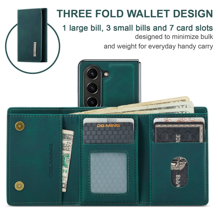 For Samsung Galaxy Z Fold6 DG.MING M1 Series 3-Fold Multi Card Wallet + Magnetic Phone Case(Green) - Galaxy Z Fold6 5G Cases by DG.MING | Online Shopping UK | buy2fix