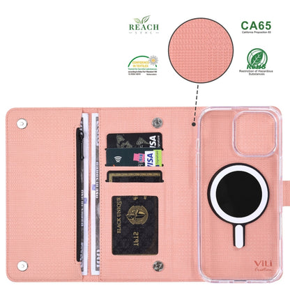 For Samsung Galaxy S24 Ultra 5G ViLi GHB-C Series RFID MagSafe Magnetic Flip Leather Phone Case(Pink) - Galaxy S24 Ultra 5G Cases by ViLi | Online Shopping UK | buy2fix