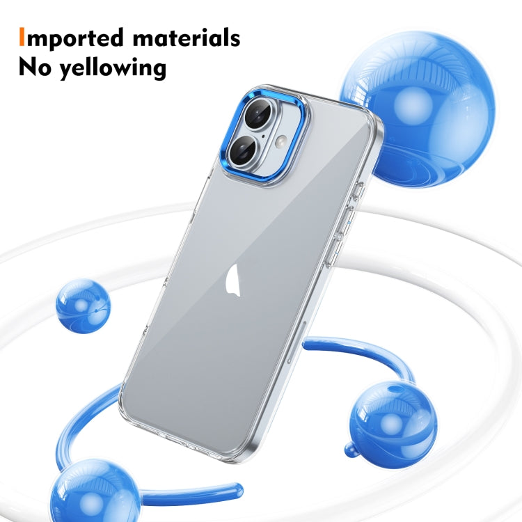 For iPhone 16 Plus Ice Feel HD Transparent PC Full Coverage Phone Case(Blue) - iPhone 16 Plus Cases by buy2fix | Online Shopping UK | buy2fix