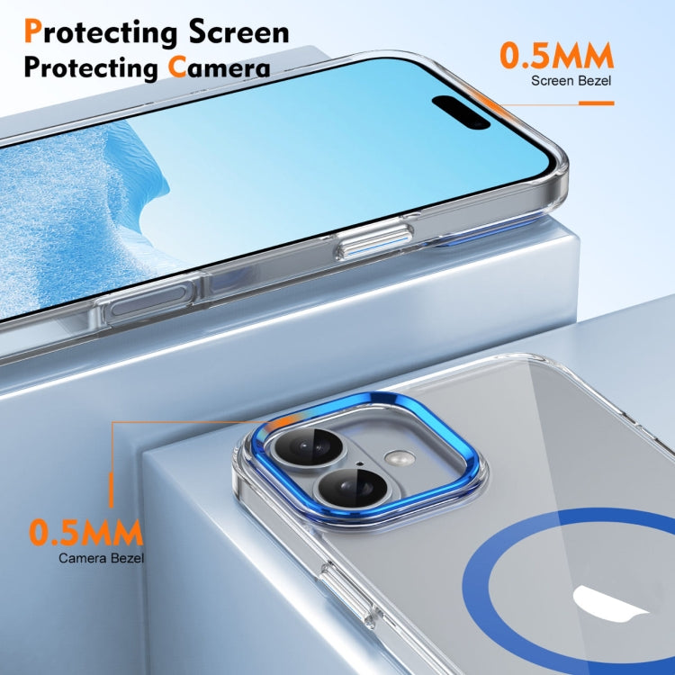 For iPhone 16 Ice Feel HD Transparent MagSafe PC Full Coverage Phone Case(Blue) - iPhone 16 Cases by buy2fix | Online Shopping UK | buy2fix