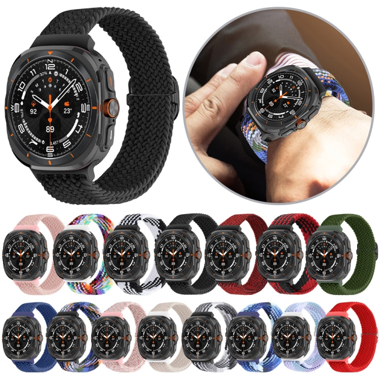 For Samsung Galaxy Watch Ultra 47mm Slide Buckle Nylon Braided Watch Band(Colorful Black) - Watch Bands by buy2fix | Online Shopping UK | buy2fix