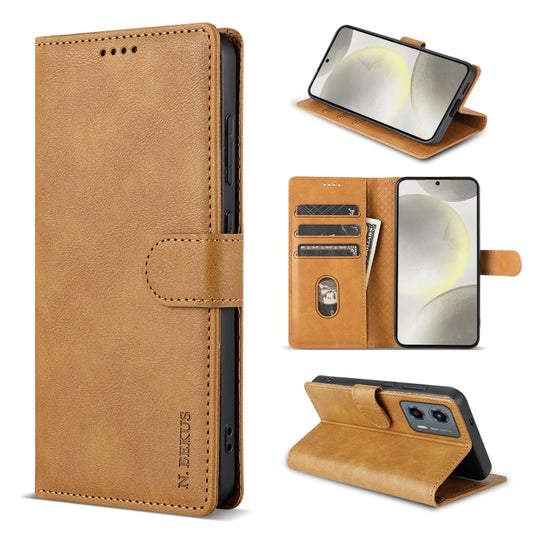 For Motorola Moto G Play 2024 N.BEKUS CSJ-P1 Solid Color Leather Phone Case(Brown) - Motorola Cases by N.BEKUS | Online Shopping UK | buy2fix