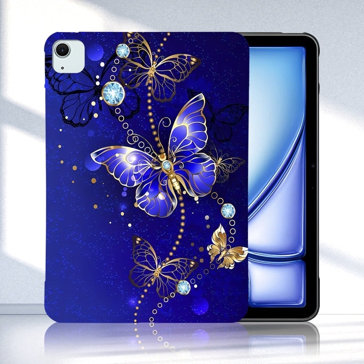 For iPad Air 11 2024 Color Painting Pattern Smart Tablet TPU Case(Blue Butterfly) - iPad Air 11 2024 Cases by buy2fix | Online Shopping UK | buy2fix