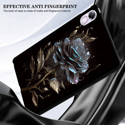 For Huawei MatePad SE 11 2024 Color Painting Pattern Smart Tablet TPU Case(Black Rose) - Huawei by buy2fix | Online Shopping UK | buy2fix