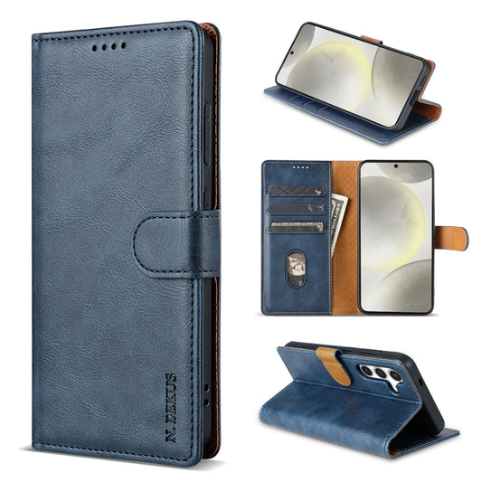 For Samsung Galaxy S24+ 5G N.BEKUS CSJ-P1 Solid Color Leather Phone Case(Blue) - Galaxy S24+ 5G Cases by N.BEKUS | Online Shopping UK | buy2fix