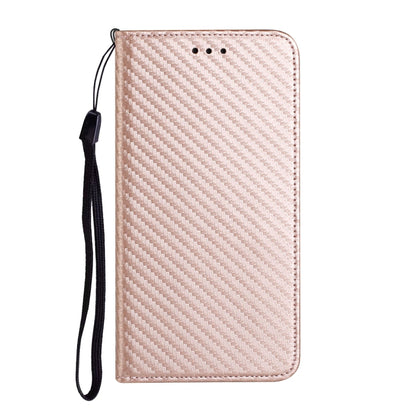 For iPhone 16 Pro Max Carbon Fiber Texture Magnetic Flip Leather Phone Case(Rose Gold) - iPhone 16 Pro Max Cases by buy2fix | Online Shopping UK | buy2fix