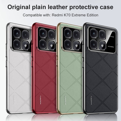 For Redmi K70 Ultra Plain Leather PC Phone Case(White) - Xiaomi Cases by buy2fix | Online Shopping UK | buy2fix