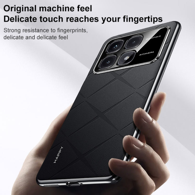 For Redmi K70 / K70 Pro Plain Leather PC Phone Case(Black) - K70 Pro Cases by buy2fix | Online Shopping UK | buy2fix