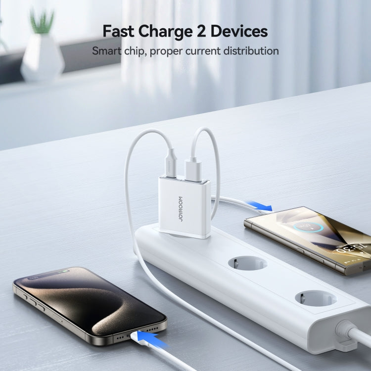 JOYROOM JR-TCF14 20W USB+USB-C / Type-C Fast Charger, Specification:EU Plug(White) - USB Charger by JOYROOM | Online Shopping UK | buy2fix