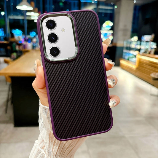 For Samsung Galaxy S24+ 5G Carbon Fiber Texture MagSafe Magnetic Shockproof Phone Case(Purple) - Galaxy S24+ 5G Cases by buy2fix | Online Shopping UK | buy2fix