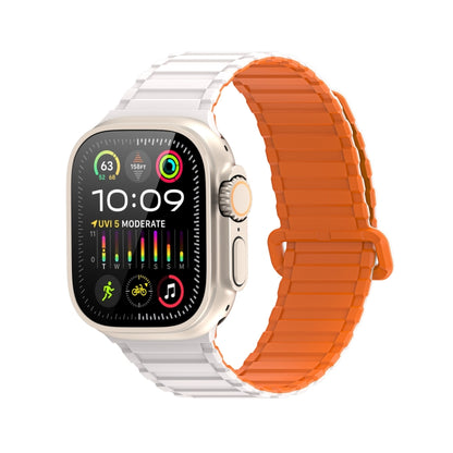 For Apple Watch Ultra 2 49mm DUX DUCIS KJ Series Magnetic Buckle Silicone Watch Band(Starlight Orange) - Watch Bands by DUX DUCIS | Online Shopping UK | buy2fix