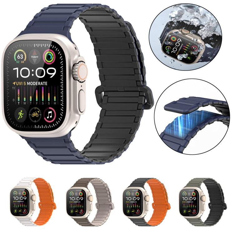 For Apple Watch Series 6 44mm DUX DUCIS KJ Series Magnetic Buckle Silicone Watch Band(Black Orange) - Watch Bands by DUX DUCIS | Online Shopping UK | buy2fix