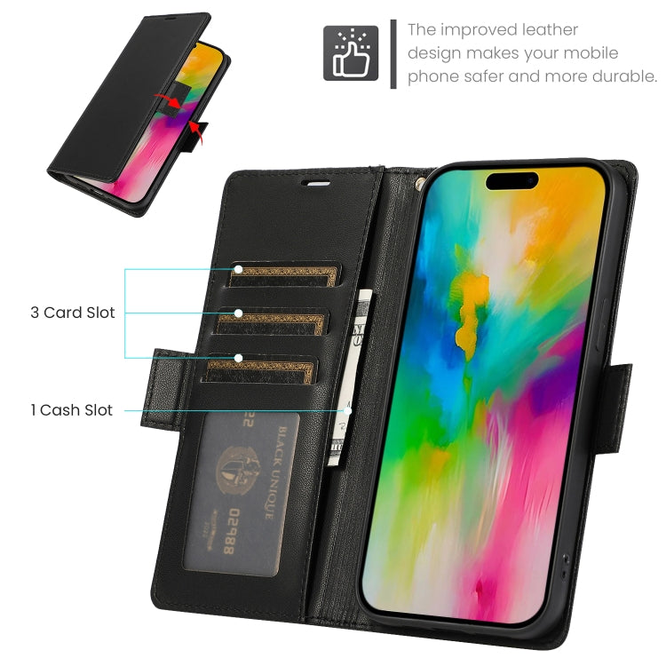 For iPhone 16 Pro Side Buckle RFID Anti-theft Leather Phone Case(Black) - iPhone 16 Pro Cases by buy2fix | Online Shopping UK | buy2fix