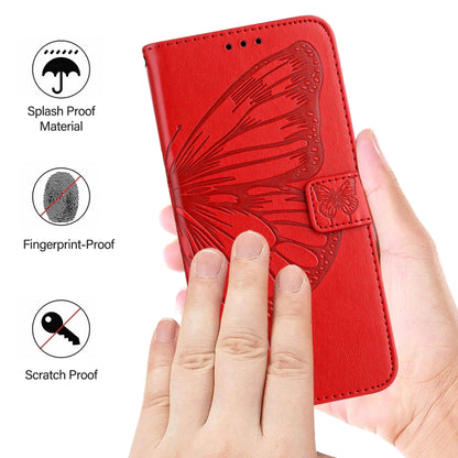 For Redmi K70 Ultra 5G Global Embossed Butterfly Leather Phone Case(Red) - Xiaomi Cases by buy2fix | Online Shopping UK | buy2fix