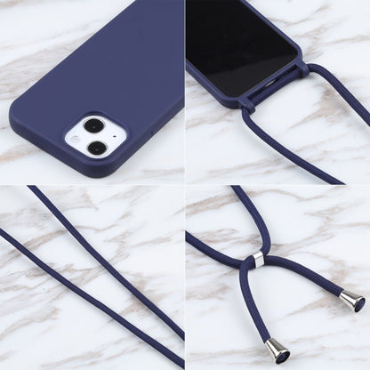 For iPhone 16 Pro Max Candy Colors TPU Protective Phone Case with Lanyard(Dark Blue) - iPhone 16 Pro Max Cases by buy2fix | Online Shopping UK | buy2fix