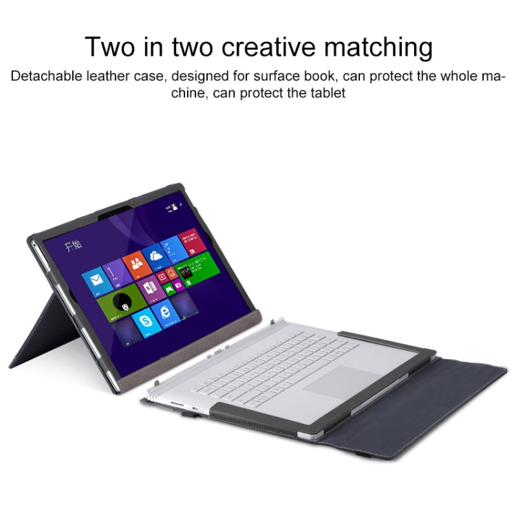 For Microsoft Surface Book 3 / 2 15 inch PU Leather Laptop Protective Case with Screen Stand(Black) - 15 inch by buy2fix | Online Shopping UK | buy2fix